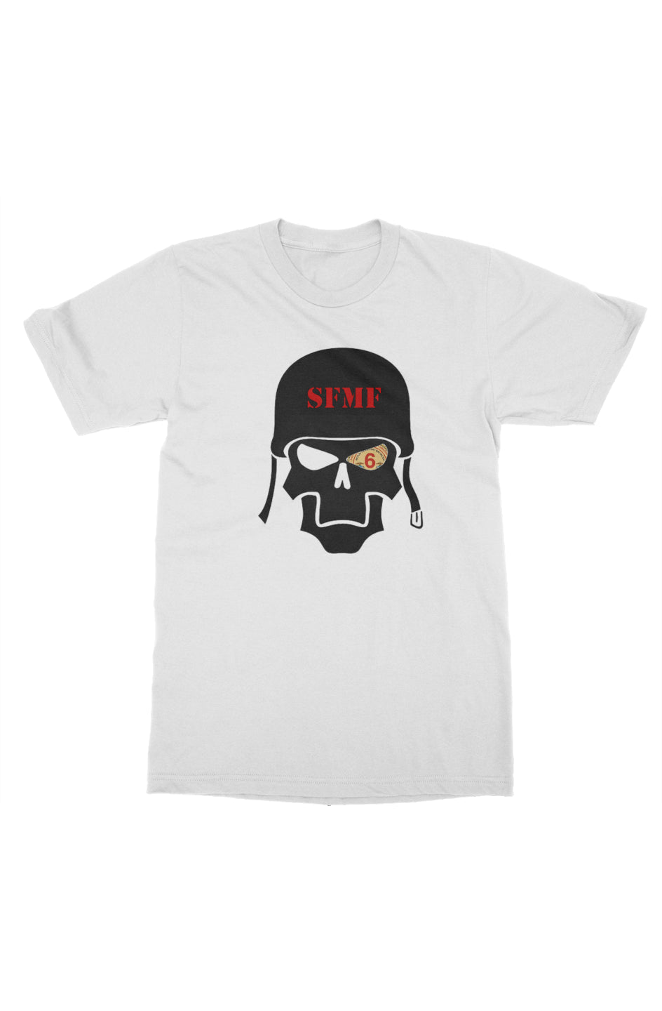 T-Shirt: Skull, 6th MTBN - White