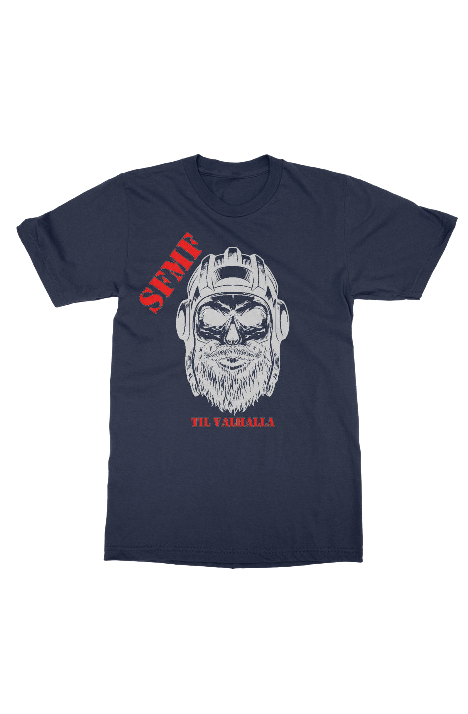 T-Shirt: Skull, Til Valhalla - Dark Blue