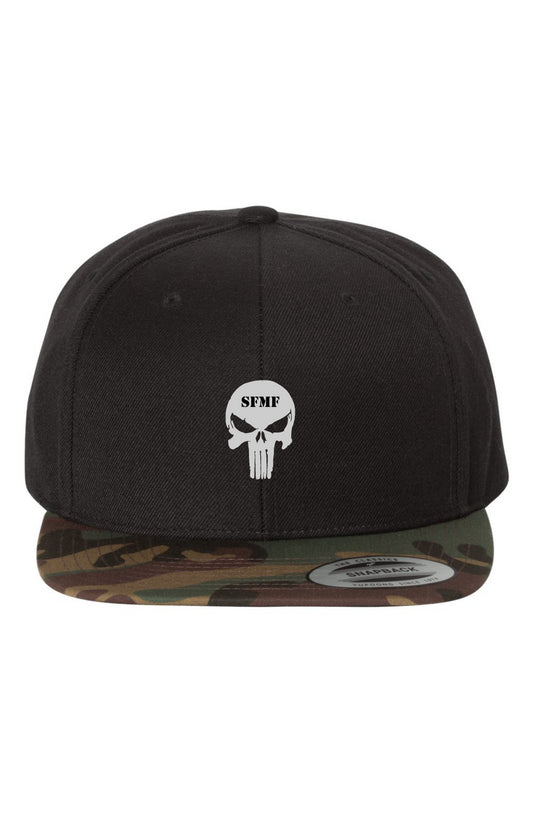 Hat, Snapback: Skull - Black Camo Premium