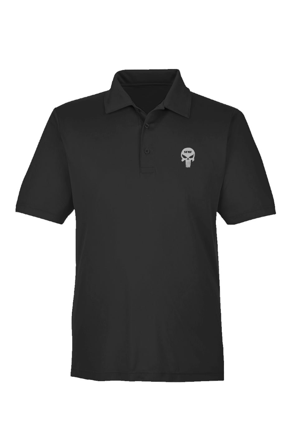 Polo Golf Shirt: Skull - Black