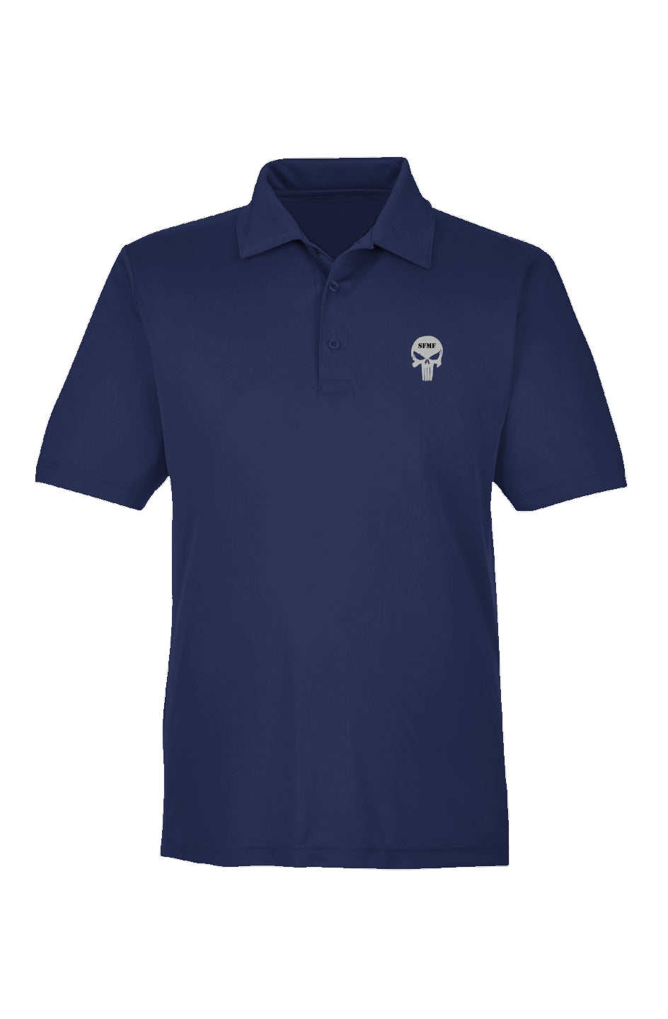 Polo Golf Shirt: Skull - Navy Blue