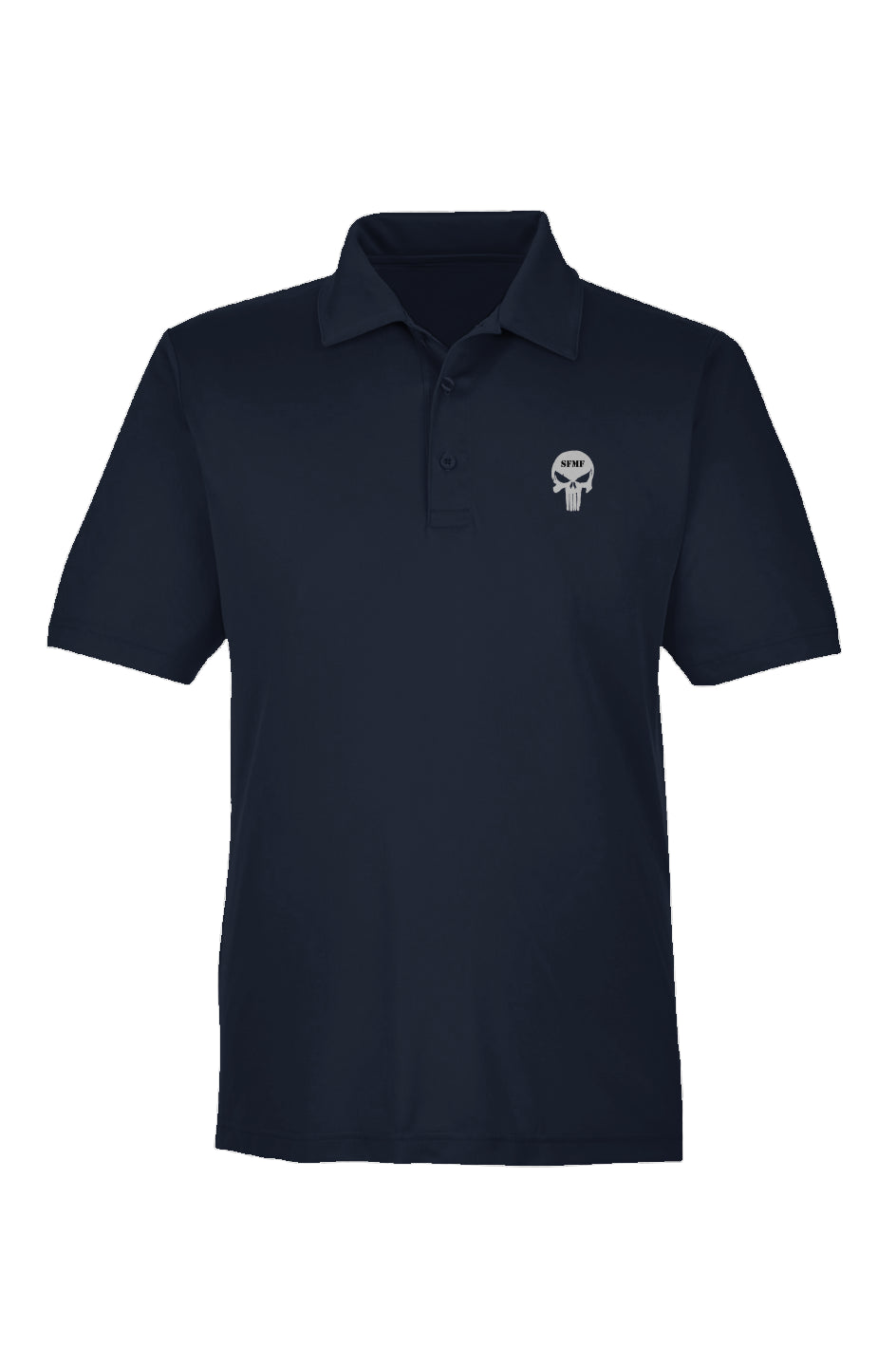 Polo Golf Shirt: Skull - Navy Blue