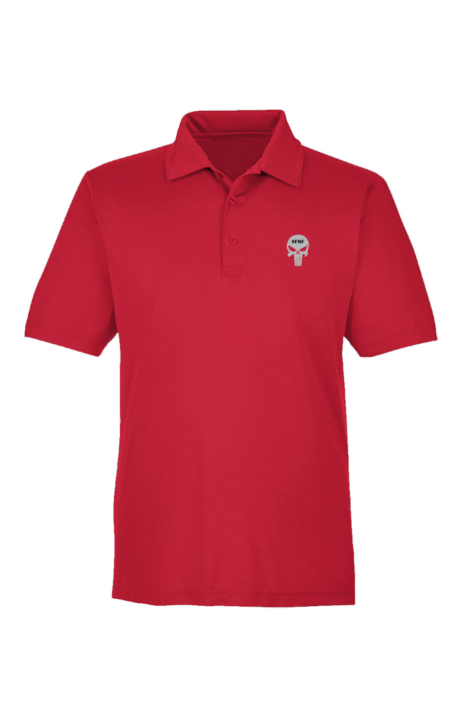 Polo Golf Shirt: Skull - Red